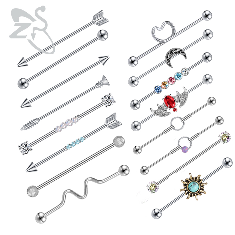 Body Jewelry Surgical Steel - Anel de barra industrial de aço