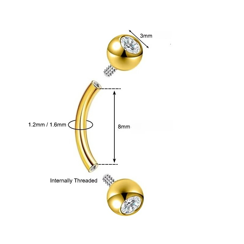 2 pares de joias para o corpo, - Body Jewelry Surgical Steel avaliação e preço