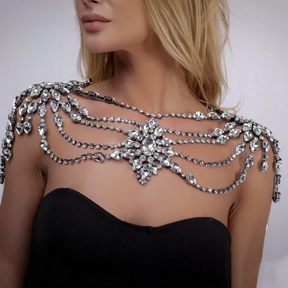Boho cristal nupcial ombro cor - Body Jewelry Retainers avaliação e preço