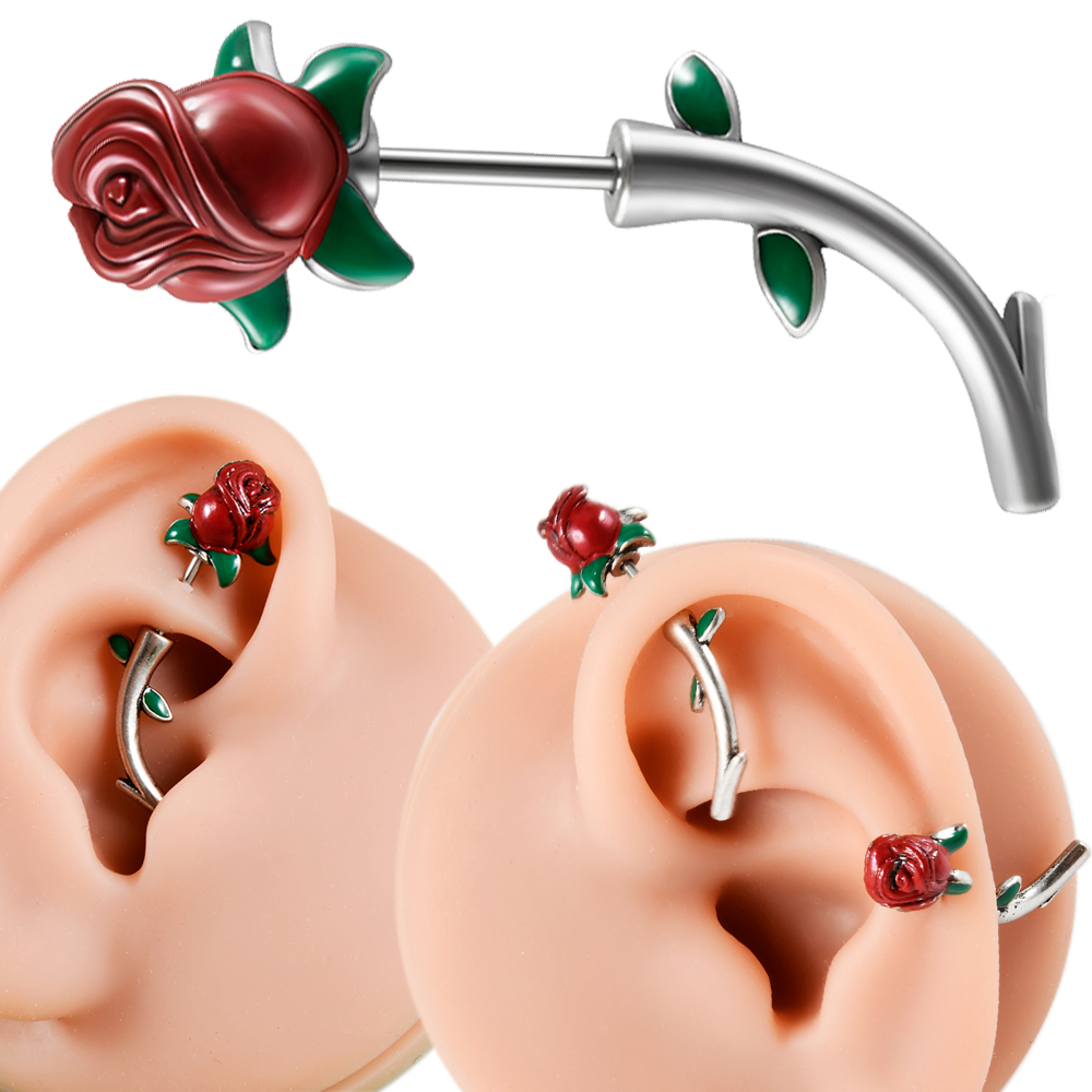 Aço Cirúrgico Rosa Vermelha Fl - Body Jewelry Surgical Steel avaliação e preço