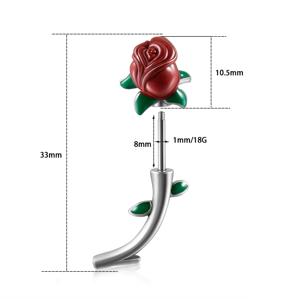 Aço Cirúrgico Rosa Vermelha Fl - Body Jewelry Surgical Steel avaliação e preço